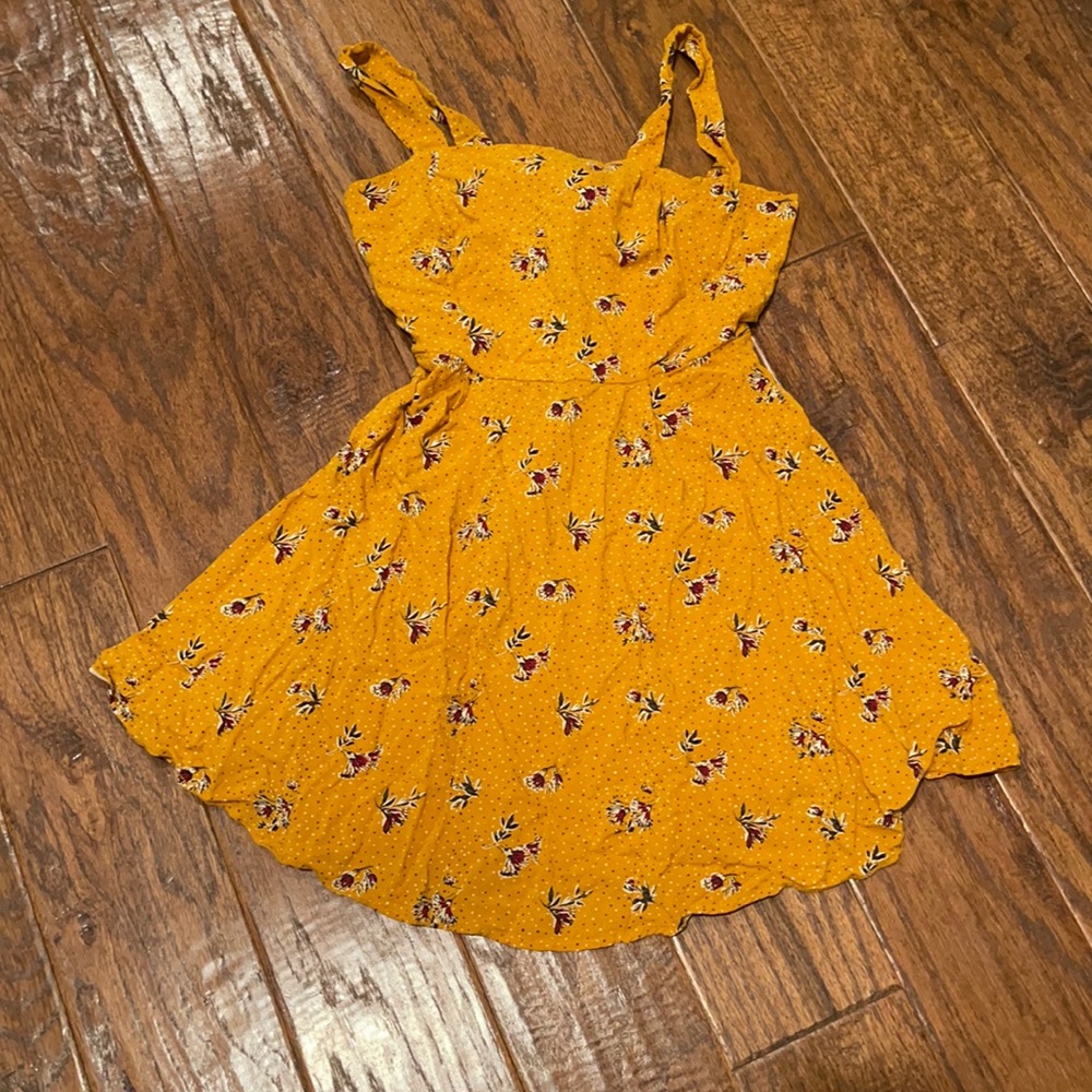 Yellow Dress with Cute Floral Pattern